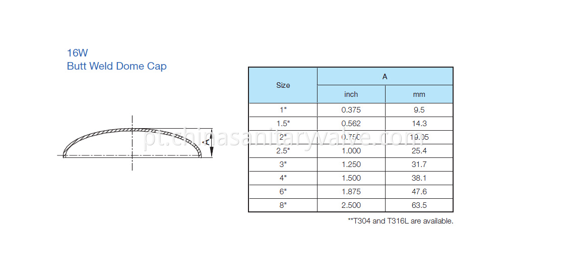 butt weld dome cap